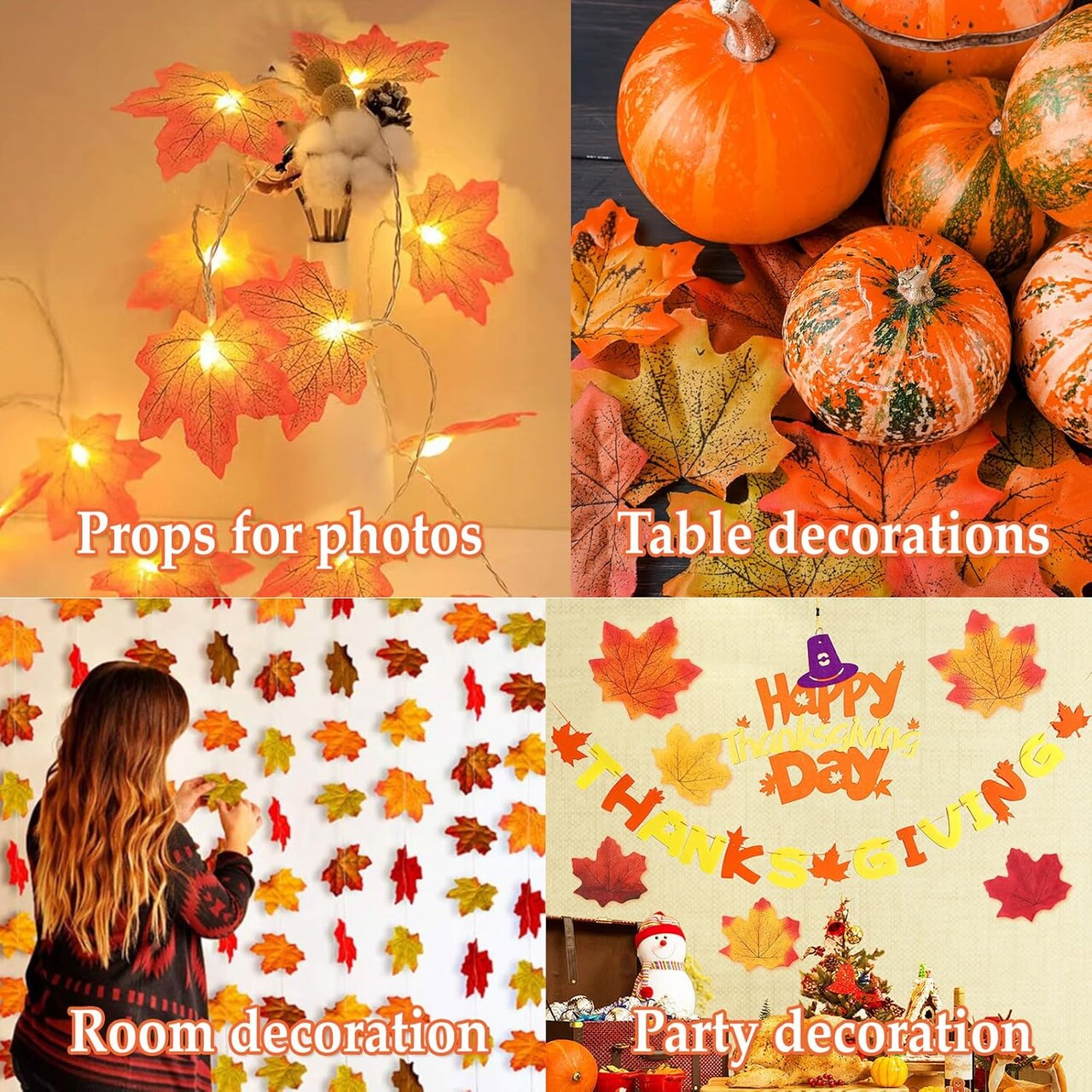400 Piece Fall Leaves Set 7 Colors Artificial Autumn Maple Leaf Decor with 100 Glue Dots Ideal for Wreath and Bouquet Making, Weddings, Halloween, and Thanksgiving Decoration